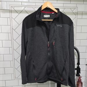 Orvis Men’s Medium Full Zip Fleece Jacket Gray Black